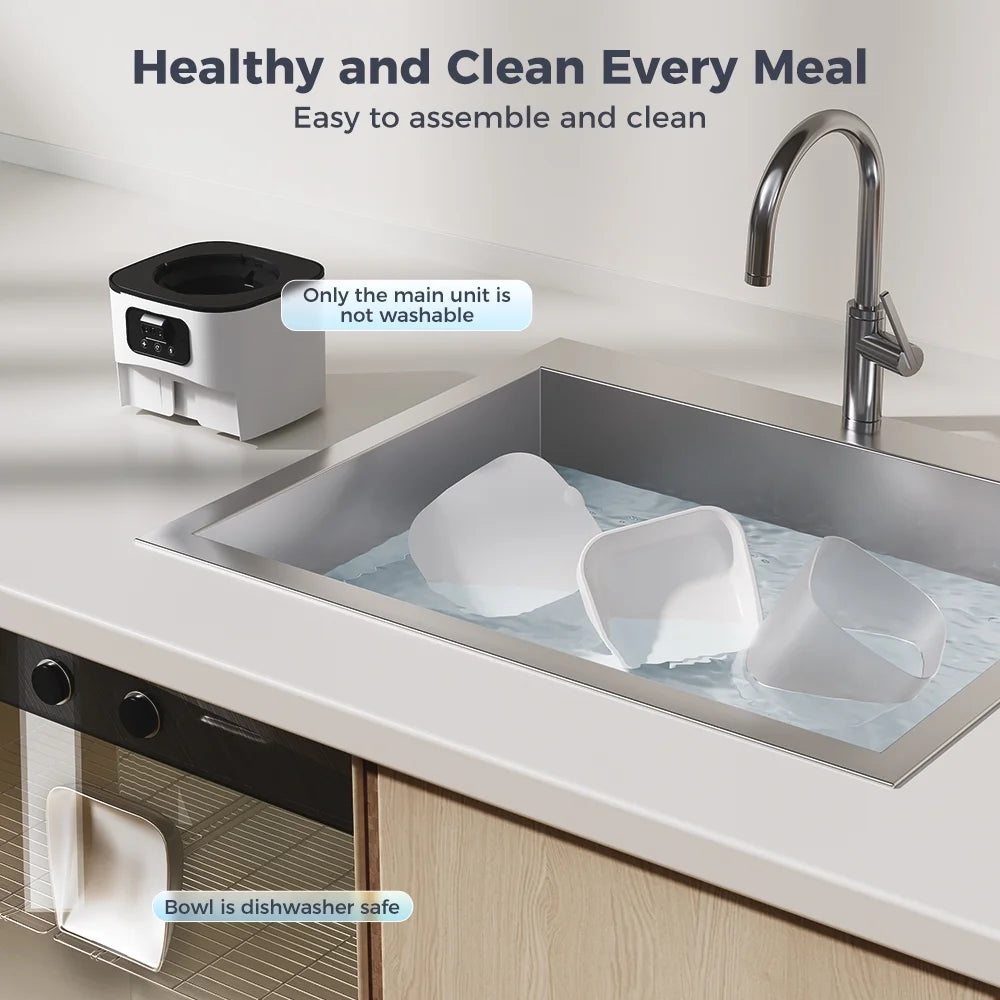 Automatic Cat Feeder with Camera & Night Vision,  Wifi Cat Food Dispenser Dog Timed Feeder Two-Way Audio 6L Pet Feeder for Cat/Dog, APP