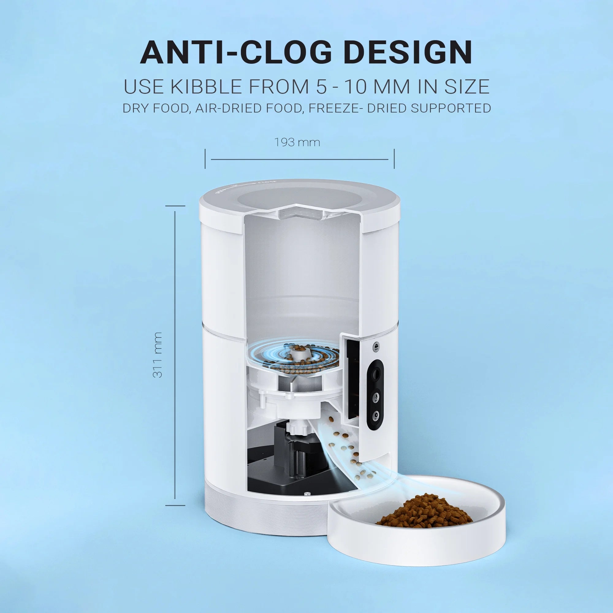 Purechew Automatic Pet Feeder with HD Camera, Smart Food Dispenser for Cats and Dogs, Portion Control, Programmable Treat Dispenser with Video Recording