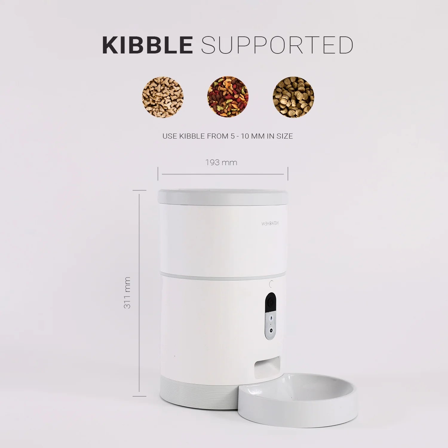 Purechew Automatic Pet Feeder with HD Camera, Smart Food Dispenser for Cats and Dogs, Portion Control, Programmable Treat Dispenser with Video Recording