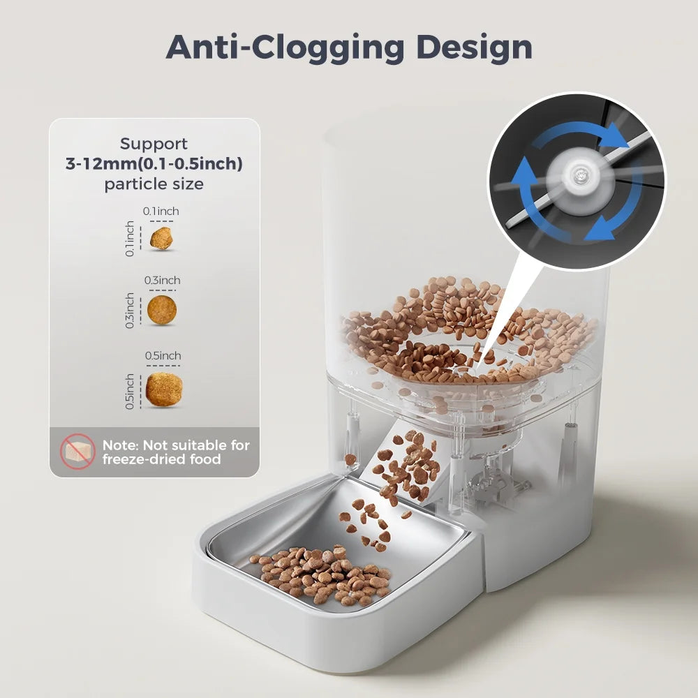 Automatic Cat Feeder with Camera & Night Vision,  Wifi Cat Food Dispenser Dog Timed Feeder Two-Way Audio 6L Pet Feeder for Cat/Dog, APP