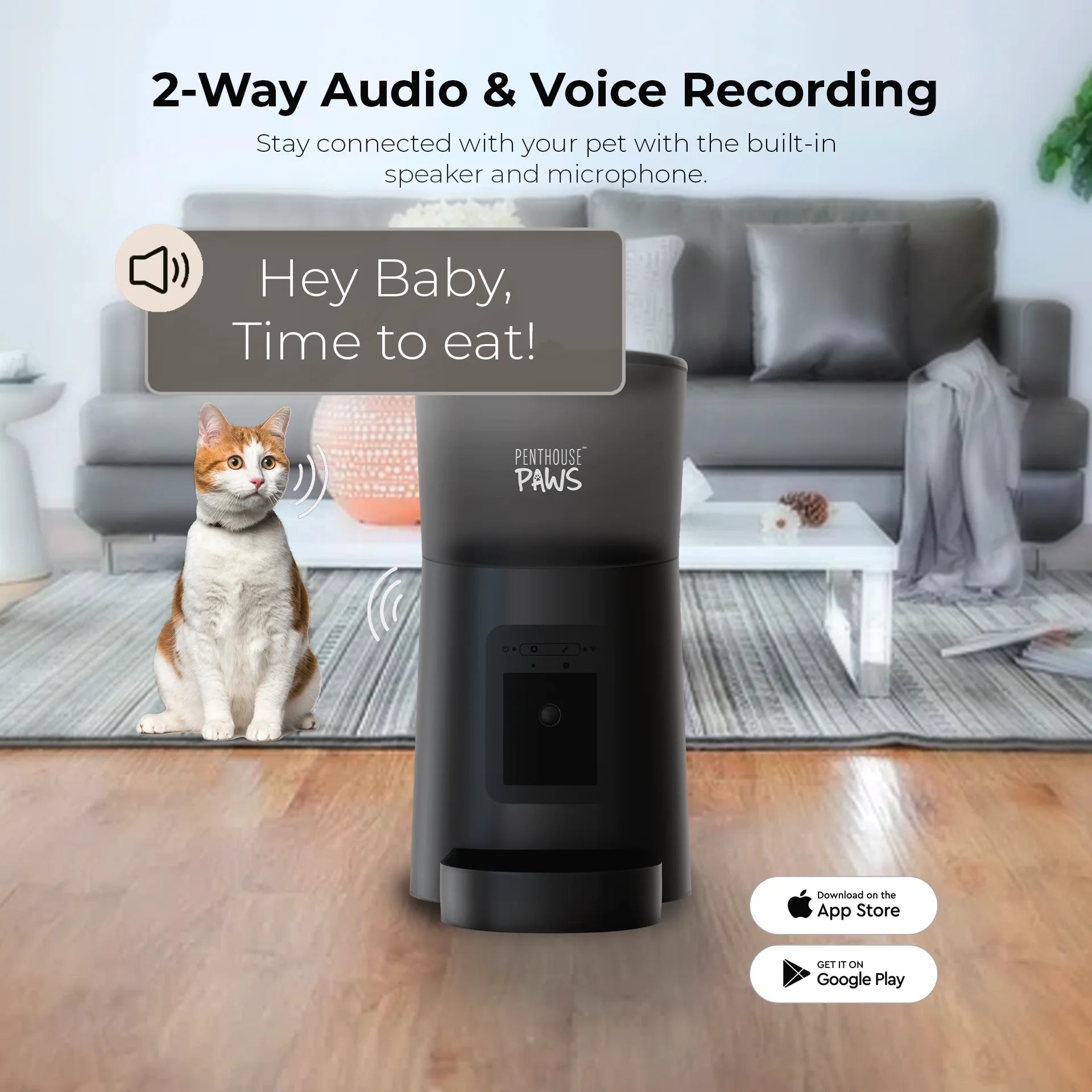 ® Smart HD Feeder, Automatic Pet Food Dispenser, 6L, 1080P Camera, 2-Way Audio, Backup Power, 15 Meals/Day, Black, for Cat & Dog